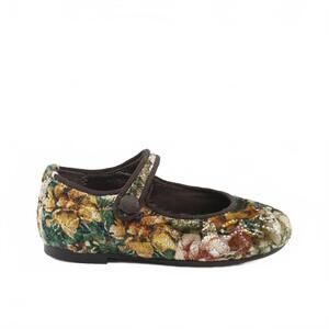 NEW PAPANATAS girls floral mary jane shoes in marron
